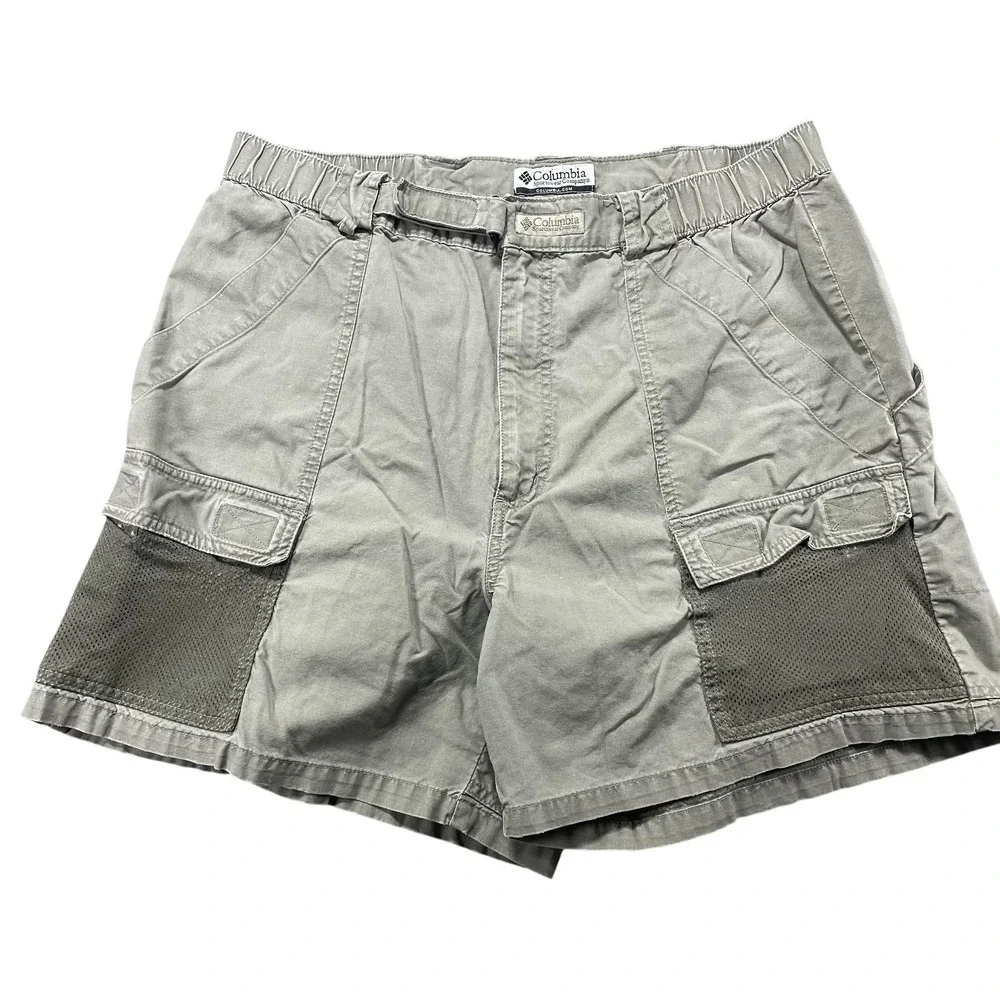 Columbia PFG Shorts Mens L Green Fishing Cargo Mesh 5.5